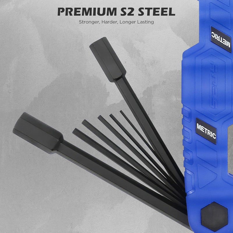 SEDY 12-Piece Large Folding Hex Key Set Metric (1.5-12mm), Heavy Duty Allen Wrench Set, Portable Tool for Archery, Bike Repair, Furniture, and Basic Home Maintenance (Blue) - Image 5